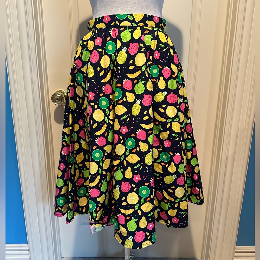 Colorful Fruit Print Women's Skirt with pockets